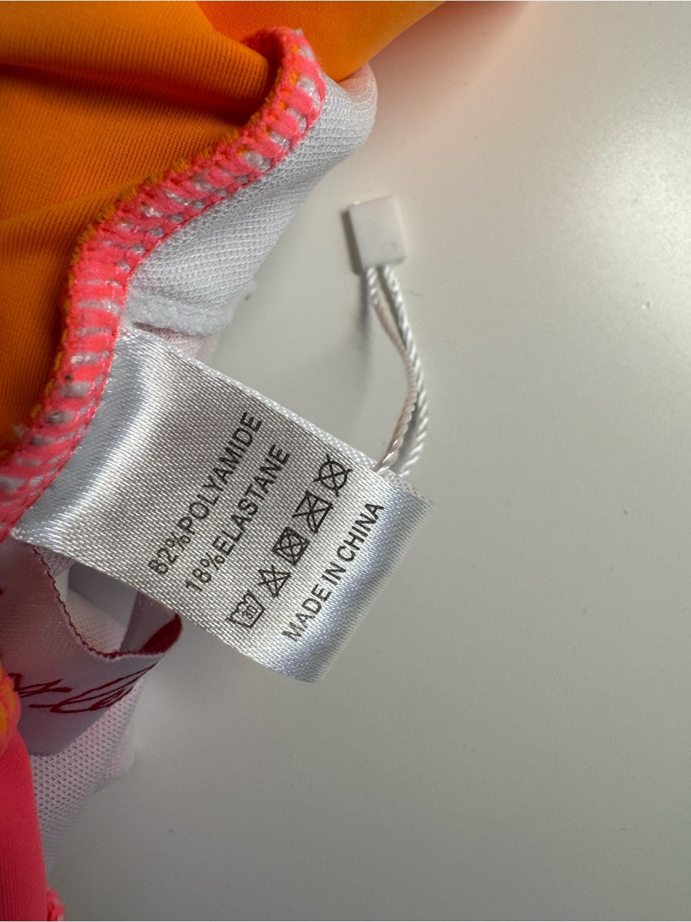 Orange & Pink One-Piece Swim Suit with Waist Sash - Picture 6 of 12